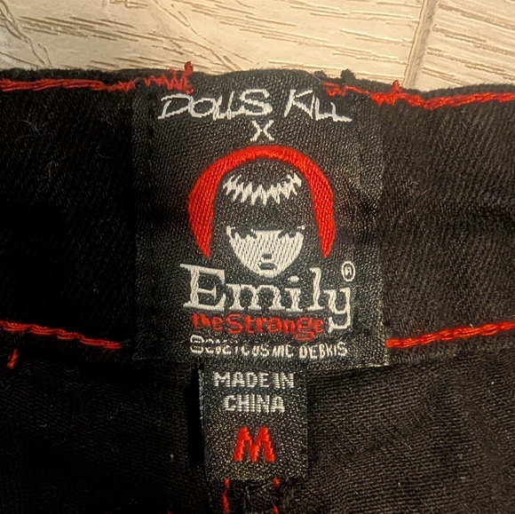 Dolls Kill x Emily The Strange Ace Of Spacey Wide-Leg Cargo Pants - Picture 4 of 9